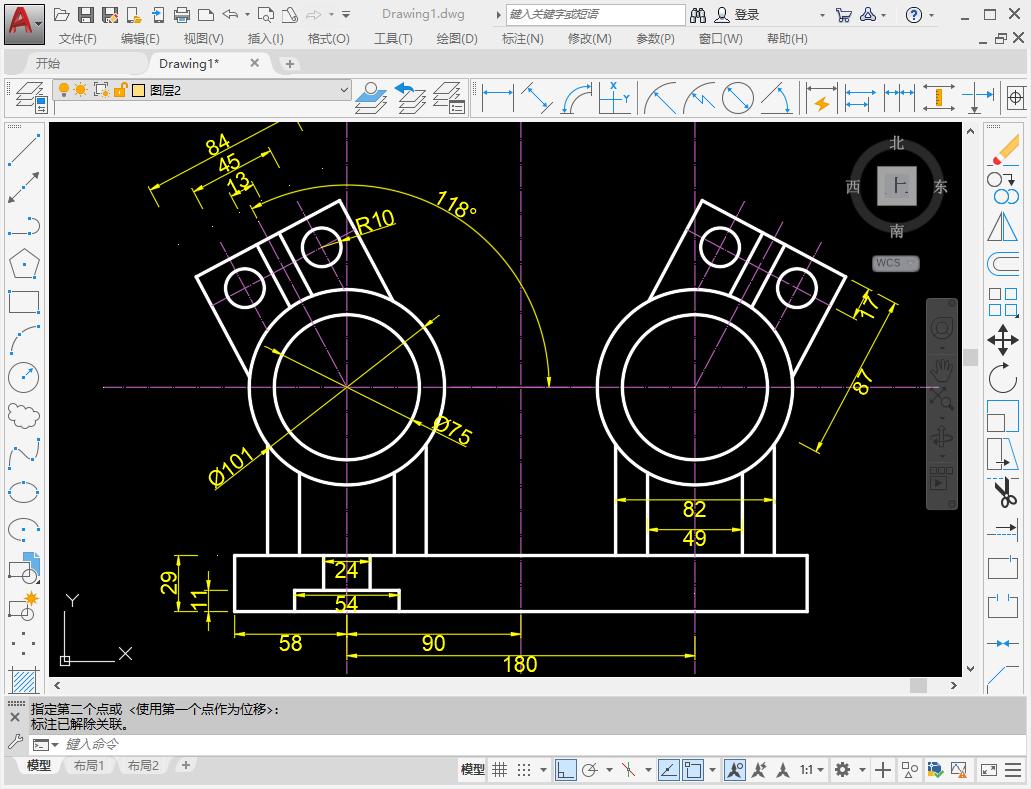 AutoCAD2020绘制图案_cad画图练习_CAD制图教程