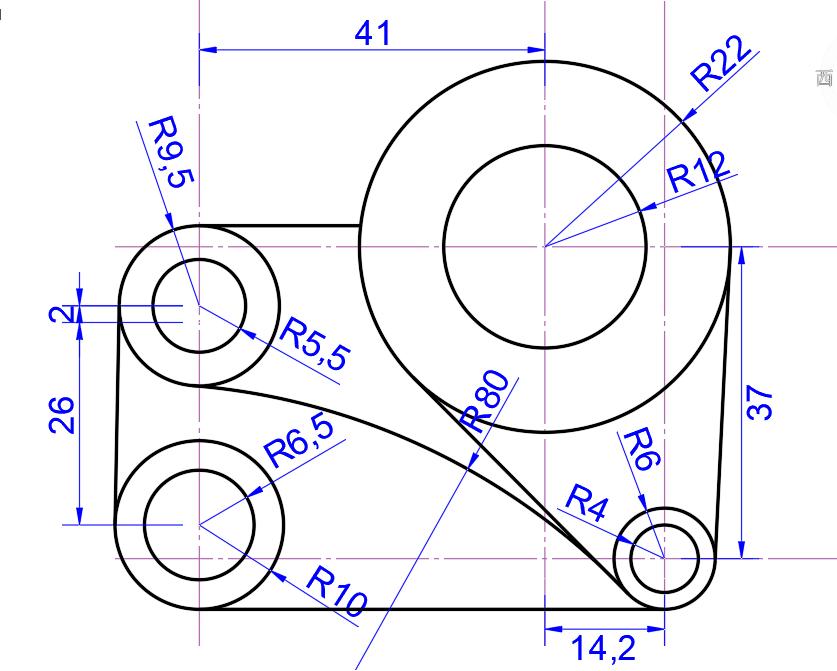 cad画图练习_AutoCAD基础图形绘制教程_CAD绘制同心圆