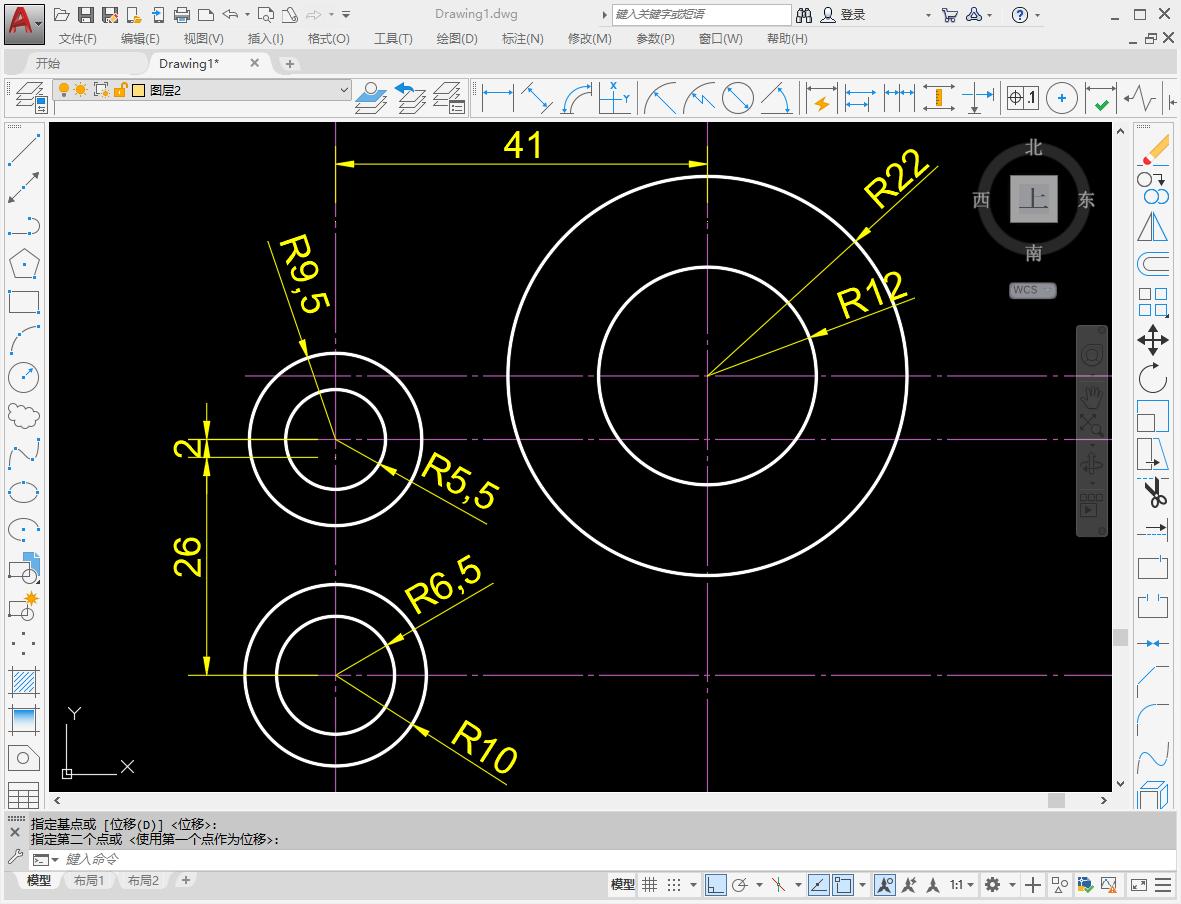 AutoCAD基础图形绘制教程_CAD绘制同心圆_cad画图练习